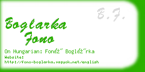 boglarka fono business card